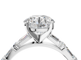 White gold Round Solitaire with Side Baguettes and Channel Set Band_112