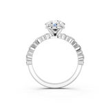 Platinum 4.07 Carat D VVS2 Round Solitaire with Side Stones, Pave Band, Four-Prong Setting