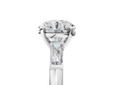 White gold Round Solitaire with Tapered Baguette Side Stones on a Classic Band with Four-Prong Setting_128