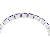 White gold Round Tanzanite Bezel Set Eternity Band_10