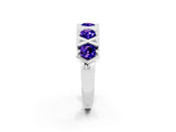 White gold Round Tanzanite Channel Set Band with X-Prong Detail_8