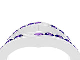 White gold Round Tanzanite Channel-Set Chevron Band_10