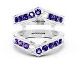 White gold Round Tanzanite Channel-Set Chevron Band_6