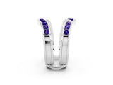 White gold Round Tanzanite Channel-Set Chevron Band_8