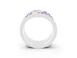 White gold Round Tanzanite Channel-Set Chevron Band_9