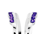 White gold Round Tanzanite Chevron Contour Band with Prong Setting_11