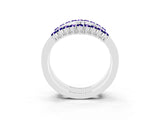 White gold Round Tanzanite Chevron Contour Band with Prong Setting_9