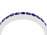 White gold Round Tanzanite Curved Wedding Band with Channel Setting_10