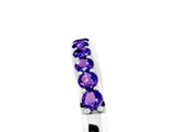 White gold Round Tanzanite Curved Wedding Band with Channel Setting_11