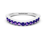 White gold Round Tanzanite Curved Wedding Band with Channel Setting_6