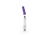White gold Round Tanzanite Curved Wedding Band with Channel Setting_8