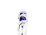White gold Round Tanzanite Eternity Band with Twist Prong Setting_17