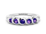 White gold Round Tanzanite Eternity Band with Twist Prong Setting_18