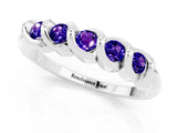 White gold Round Tanzanite Eternity Band with Twist Prong Setting_20