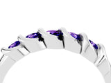 White gold Round Tanzanite Eternity Band with Twist Prong Setting_22