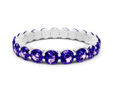 White gold Round Tanzanite Eternity Band with U-Prong Setting_30