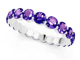 White gold Round Tanzanite Eternity Band with U-Prong Setting_31