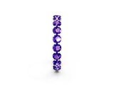 White gold Round Tanzanite Eternity Band with U-Prong Setting_32