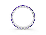 White gold Round Tanzanite Eternity Band with U-Prong Setting_33