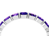 White gold Round Tanzanite Eternity Band with U-Prong Setting_34