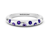 White gold Round Tanzanite Flush-Set Comfort Fit Band_6