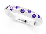 White gold Round Tanzanite Flush-Set Comfort Fit Band_7