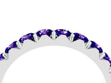 White gold Round Tanzanite Half Eternity Band with Classic Prong Setting_10