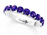 White gold Round Tanzanite Half Eternity Band with Classic Prong Setting_7