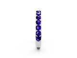 White gold Round Tanzanite Half Eternity Band with Classic Prong Setting_8