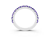 White gold Round Tanzanite Half Eternity Band with Classic Prong Setting_9