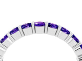 White gold Round Tanzanite Half-Eternity Prong-Set Band_10