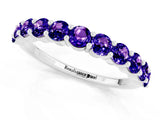 White gold Round Tanzanite Half-Eternity Prong-Set Band_7