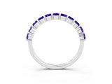 White gold Round Tanzanite Half-Eternity Prong-Set Band_9