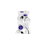 White gold Round Tanzanite Leaf Eternity Band with Bezel Setting_83