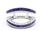 White gold Round Tanzanite Milgrain Eternity Band with Channel Setting_18