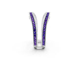 White gold Round Tanzanite Milgrain Eternity Band with Channel Setting_20