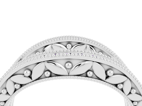 White gold Round Tanzanite Milgrain Eternity Band with Channel Setting_22