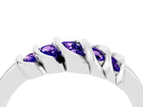 White gold Round Tanzanite Multi-Row Crossover Band_10