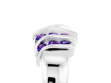 White gold Round Tanzanite Multi-Row Crossover Band_11