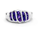 White gold Round Tanzanite Multi-Row Crossover Band_6