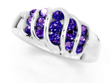 White gold Round Tanzanite Multi-Row Crossover Band_7