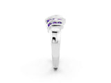 White gold Round Tanzanite Multi-Row Crossover Band_8