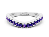 White gold Round Tanzanite Pavé Curved Band with Shared Prong Setting_6
