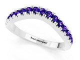 White gold Round Tanzanite Pavé Curved Band with Shared Prong Setting_7