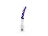 White gold Round Tanzanite Pavé Curved Band with Shared Prong Setting_8