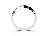 White gold Round Tanzanite Pavé Curved Band with Shared Prong Setting_9