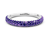 White gold Round Tanzanite Pavé Eternity Band with Shared Prong Setting_6