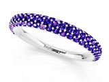 White gold Round Tanzanite Pavé Eternity Band with Shared Prong Setting_7