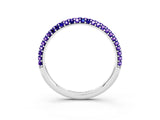 White gold Round Tanzanite Pavé Eternity Band with Shared Prong Setting_9