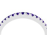 White gold Round Tanzanite Pavé Half Eternity Band with Shared Prong Setting_10